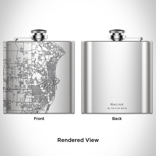 Rendered View of Racine Wisconsin Map Engraving on undefined