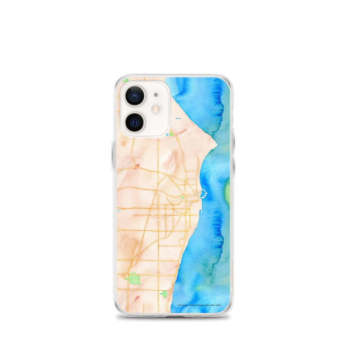 Custom Racine Wisconsin Map iPhone 12 mini Phone Case in Watercolor