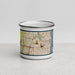 Front View Custom Racine Wisconsin Map Enamel Mug in Woodblock