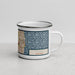 Right View Custom Racine Wisconsin Map Enamel Mug in Woodblock