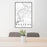 24x36 Radford Virginia Map Print Portrait Orientation in Classic Style Behind 2 Chairs Table and Potted Plant
