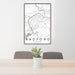 24x36 Radford Virginia Map Print Portrait Orientation in Classic Style Behind 2 Chairs Table and Potted Plant