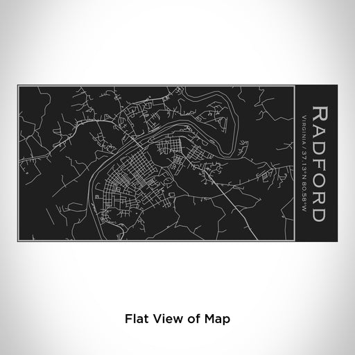Rendered View of Radford Virginia Map Engraving on 17oz Stainless Steel Insulated Cola Bottle in Black