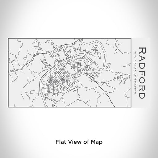 Rendered View of Radford Virginia Map Engraving on 17oz Stainless Steel Insulated Cola Bottle in White