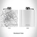 Rendered View of Radford Virginia Map Engraving on 6oz Stainless Steel Flask in White