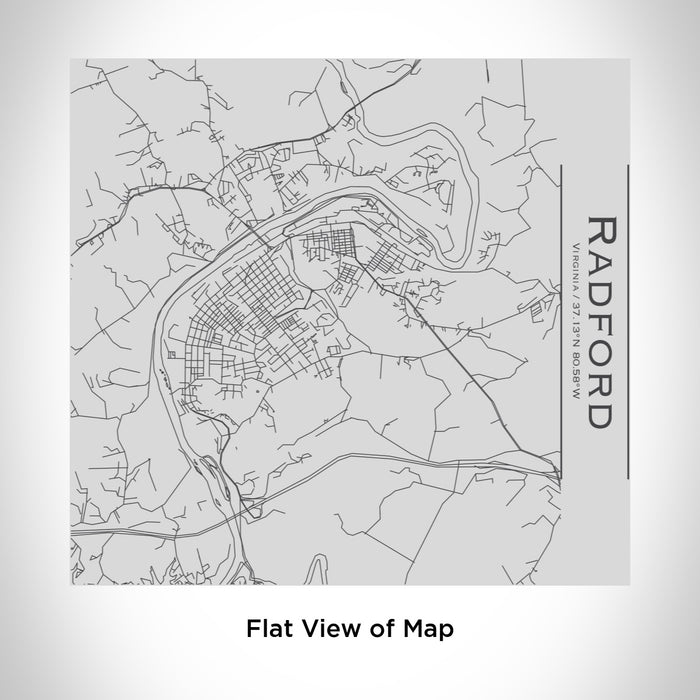 Rendered View of Radford Virginia Map Engraving on 17oz Stainless Steel Insulated Tumbler