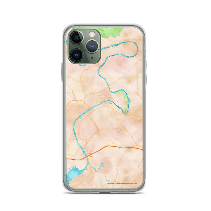 Custom iPhone 11 Pro Radford Virginia Map Phone Case in Watercolor