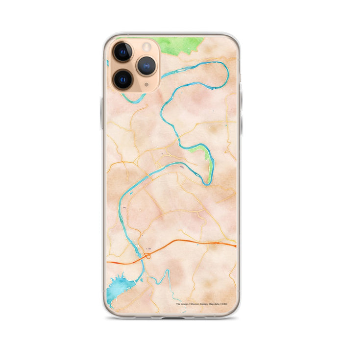 Custom iPhone 11 Pro Max Radford Virginia Map Phone Case in Watercolor