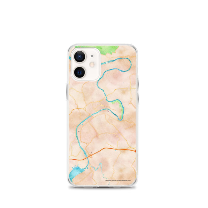 Custom iPhone 12 mini Radford Virginia Map Phone Case in Watercolor