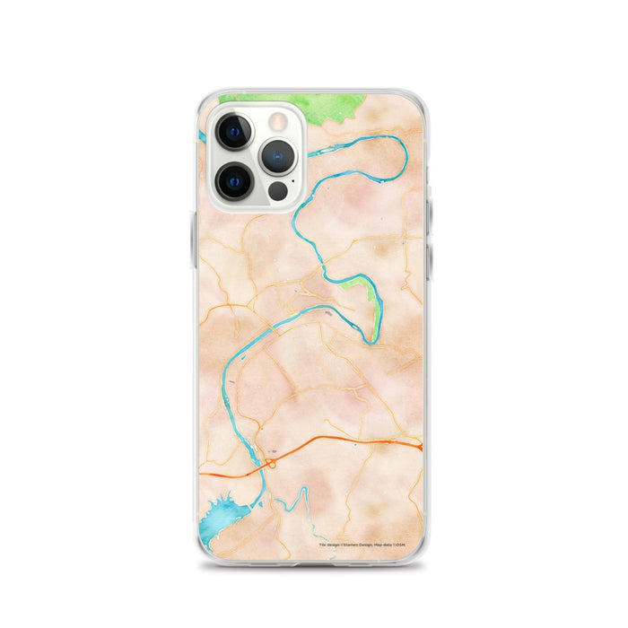 Custom iPhone 12 Pro Radford Virginia Map Phone Case in Watercolor