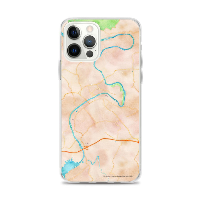 Custom iPhone 12 Pro Max Radford Virginia Map Phone Case in Watercolor