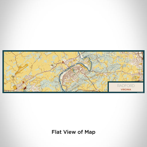 Flat View of Map Custom Radford Virginia Map Enamel Mug in Woodblock