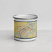 Front View Custom Radford Virginia Map Enamel Mug in Woodblock