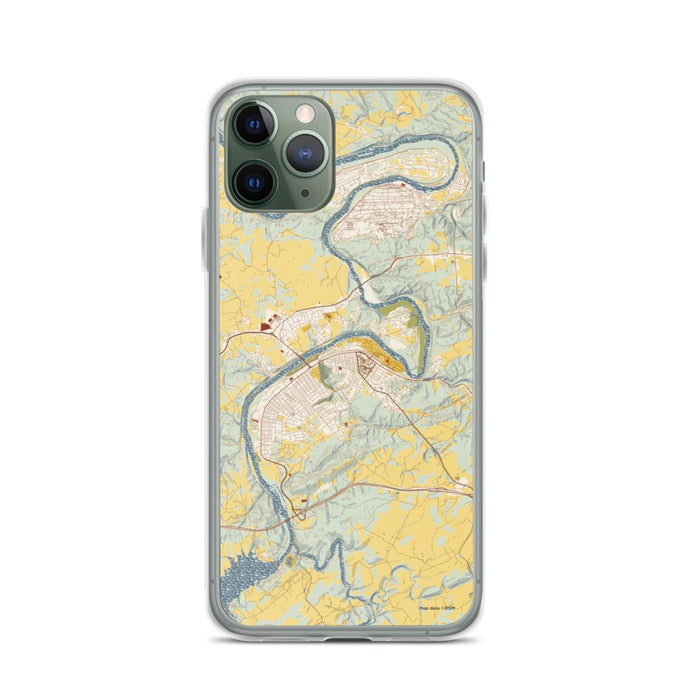 Custom iPhone 11 Pro Radford Virginia Map Phone Case in Woodblock