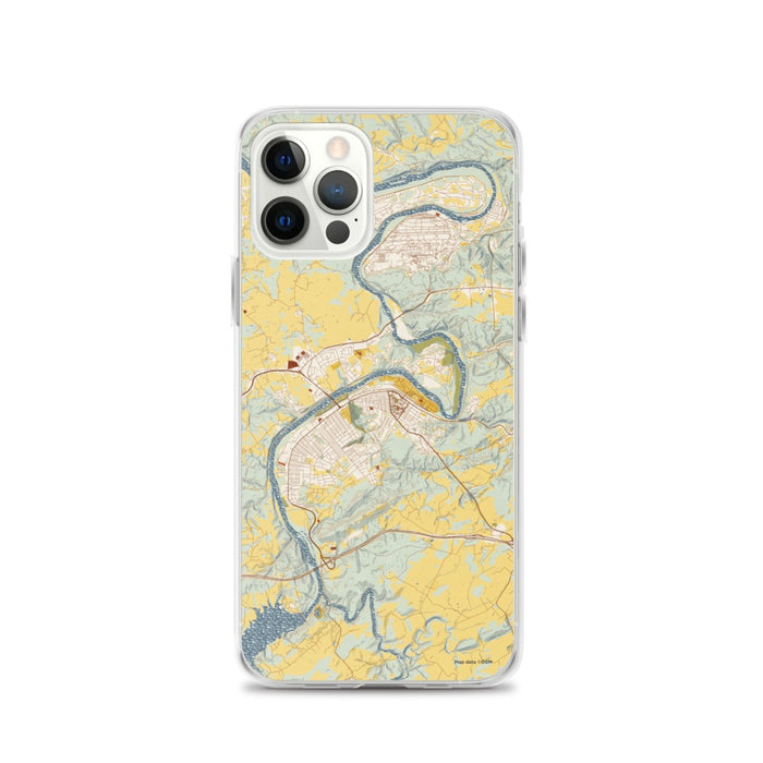 Custom iPhone 12 Pro Radford Virginia Map Phone Case in Woodblock