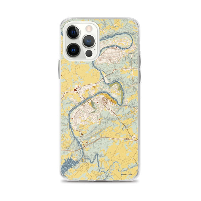 Custom iPhone 12 Pro Max Radford Virginia Map Phone Case in Woodblock