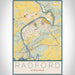 Radford Virginia Map Print Portrait Orientation in Woodblock Style With Shaded Background