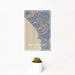 12x18 Ragged Point California Map Print Portrait Orientation in Afternoon Style With Small Cactus Plant in White Planter