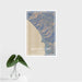 16x24 Ragged Point California Map Print Portrait Orientation in Afternoon Style With Tropical Plant Leaves in Water