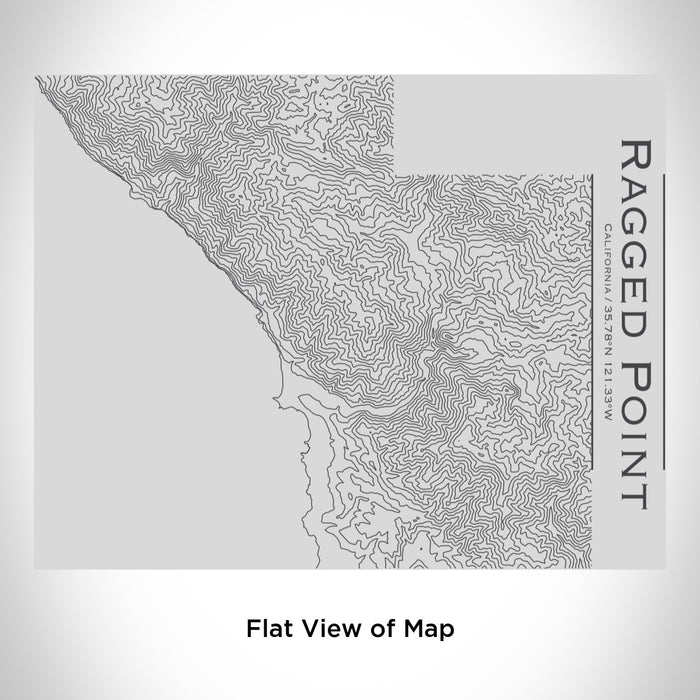 Rendered View of Ragged Point California Map Engraving on 20oz Stainless Steel Insulated Bottle with Bamboo Top