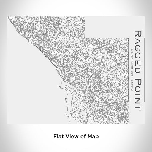 Rendered View of Ragged Point California Map Engraving on 20oz Stainless Steel Insulated Bottle with Bamboo Top in White