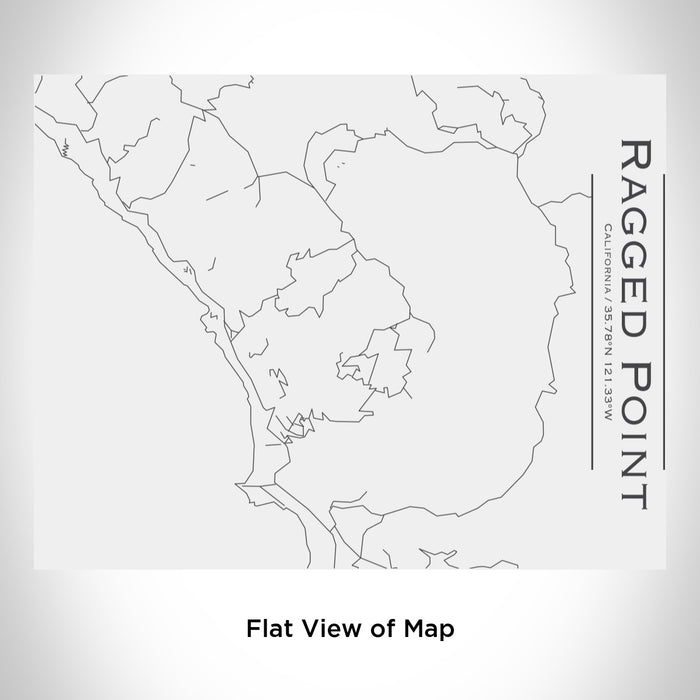 Rendered View of Ragged Point California Map Engraving on 20oz Stainless Steel Insulated Bottle with Bamboo Top in White