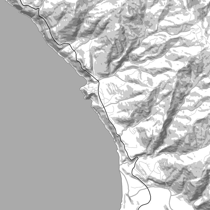 Ragged Point California Map Print in Classic Style Zoomed In Close Up Showing Details
