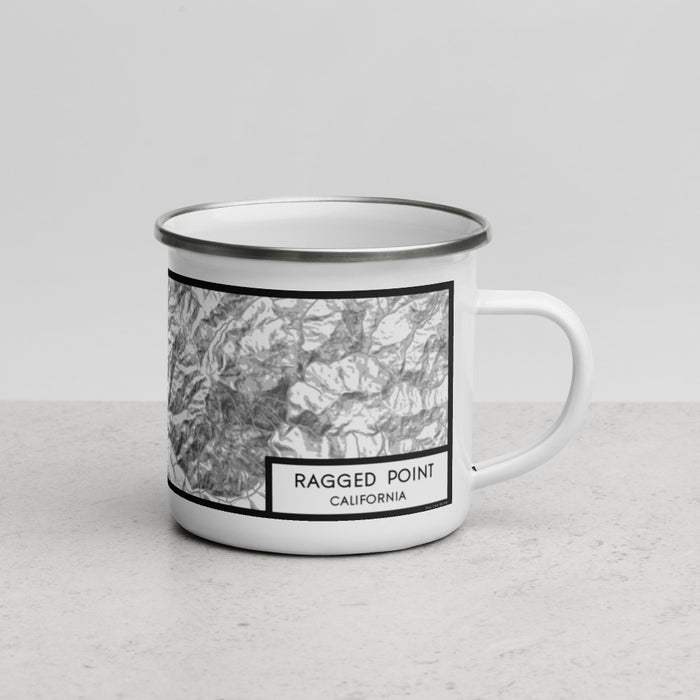 Right View Custom Ragged Point California Map Enamel Mug in Classic