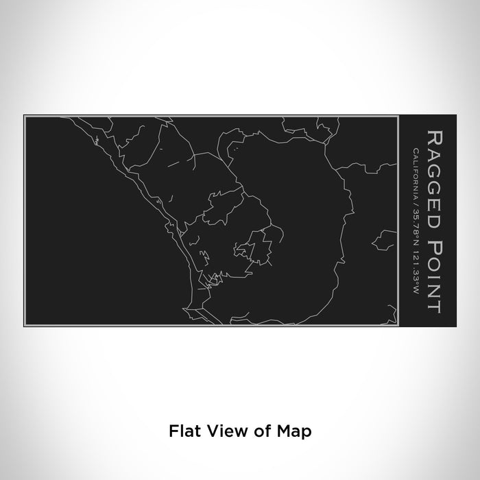 Rendered View of Ragged Point California Map Engraving on 17oz Stainless Steel Insulated Cola Bottle in Black
