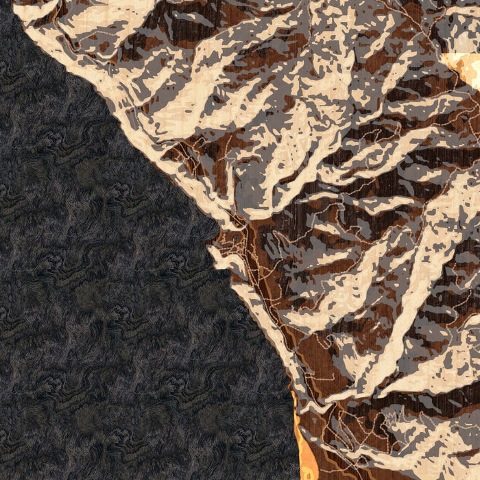 Ragged Point California Map Print in Ember Style Zoomed In Close Up Showing Details