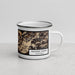 Right View Custom Ragged Point California Map Enamel Mug in Ember