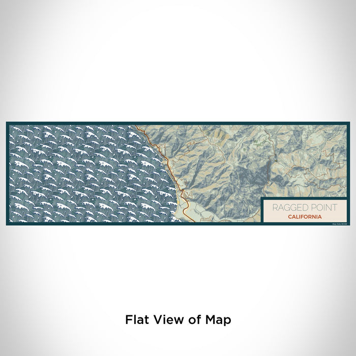 Flat View of Map Custom Ragged Point California Map Enamel Mug in Woodblock