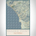 Ragged Point California Map Print Portrait Orientation in Woodblock Style With Shaded Background