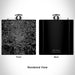 Rendered View of Raleigh North Carolina Map Engraving on 6oz Stainless Steel Flask in Black