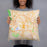 Person holding 18x18 Custom Raleigh North Carolina Map Throw Pillow in Watercolor