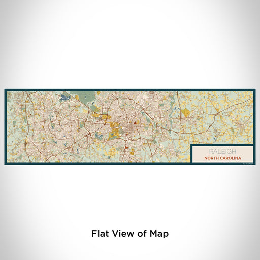 Flat View of Map Custom Raleigh North Carolina Map Enamel Mug in Woodblock