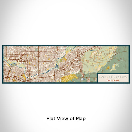 Flat View of Map Custom Rancho Cordova California Map Enamel Mug in Woodblock