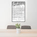 24x36 Rancho Cucamonga California Map Print Portrait Orientation in Classic Style Behind 2 Chairs Table and Potted Plant
