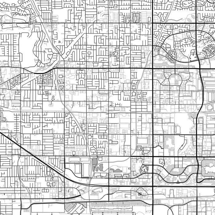Rancho Cucamonga California Map Print in Classic Style Zoomed In Close Up Showing Details
