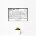 12x18 Rancho Cucamonga California Map Print Landscape Orientation in Classic Style With Small Cactus Plant in White Planter