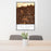 24x36 Rancho Cucamonga California Map Print Portrait Orientation in Ember Style Behind 2 Chairs Table and Potted Plant