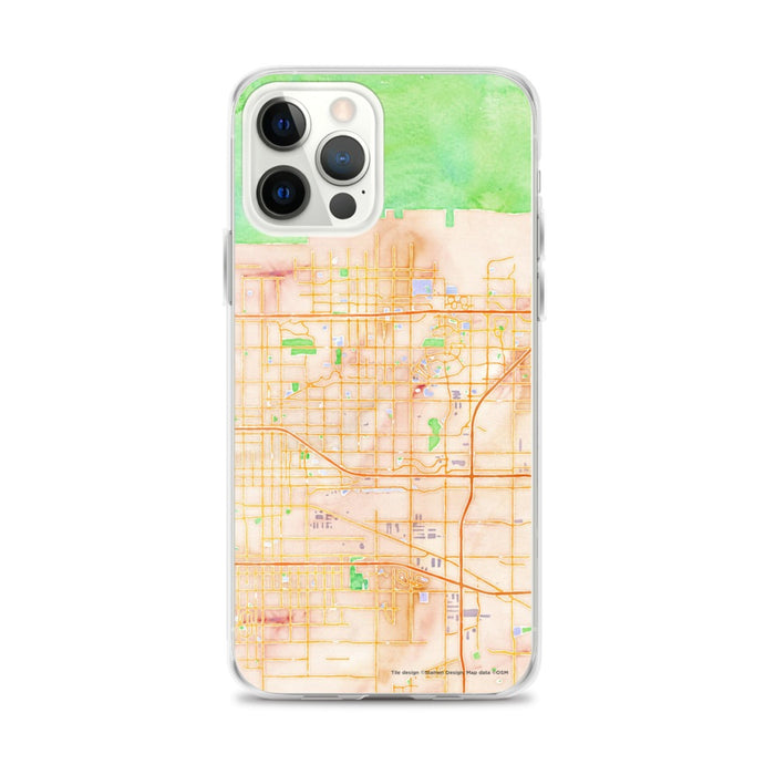 Custom Rancho Cucamonga California Map iPhone 12 Pro Max Phone Case in Watercolor