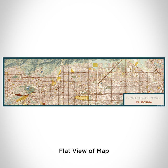Flat View of Map Custom Rancho Cucamonga California Map Enamel Mug in Woodblock