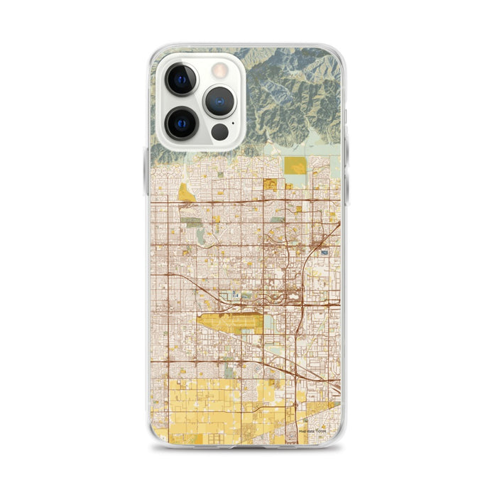 Custom Rancho Cucamonga California Map iPhone 12 Pro Max Phone Case in Woodblock