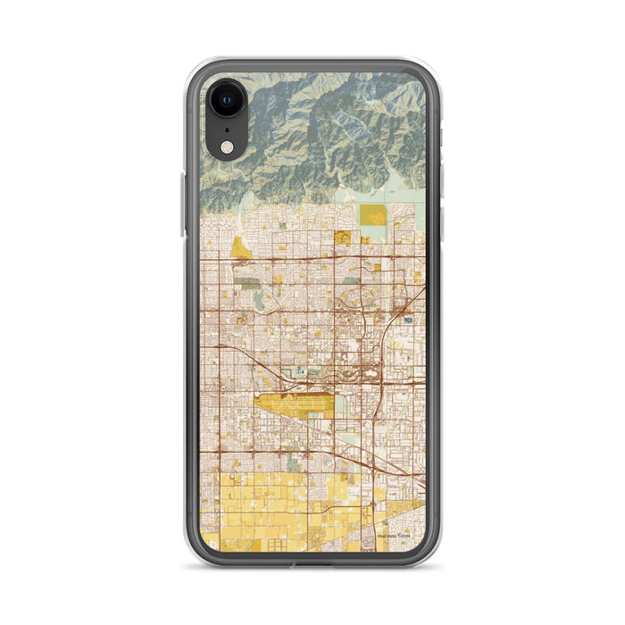 Custom Rancho Cucamonga California Map Phone Case in Woodblock