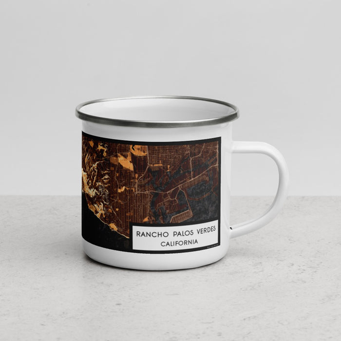Right View Custom Rancho Palos Verdes California Map Enamel Mug in Ember