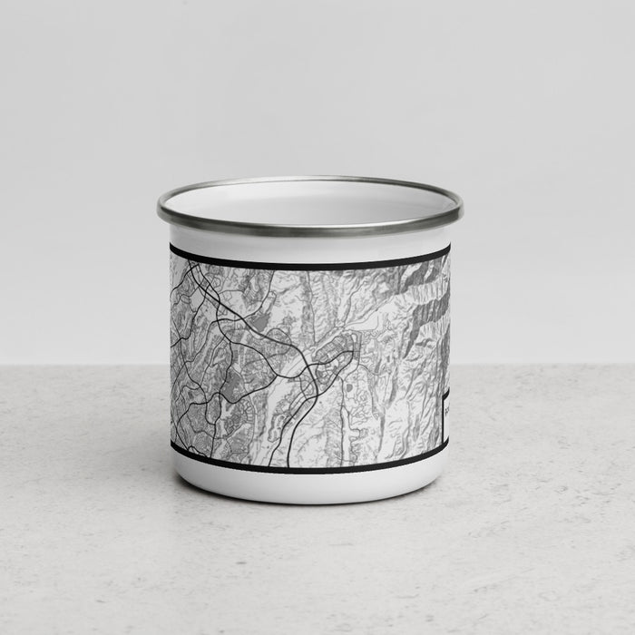 Front View Custom Rancho Santa Margarita California Map Enamel Mug in Classic