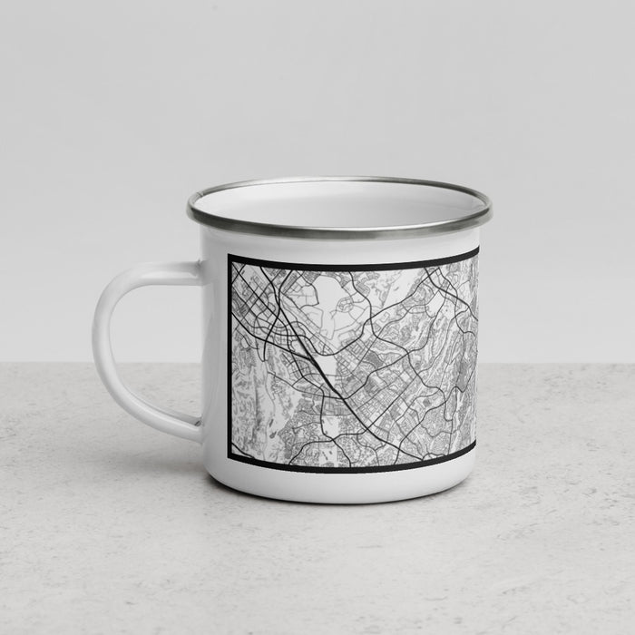 Left View Custom Rancho Santa Margarita California Map Enamel Mug in Classic