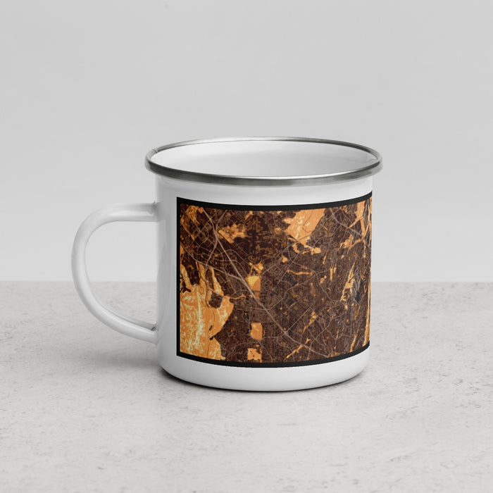 Left View Custom Rancho Santa Margarita California Map Enamel Mug in Ember