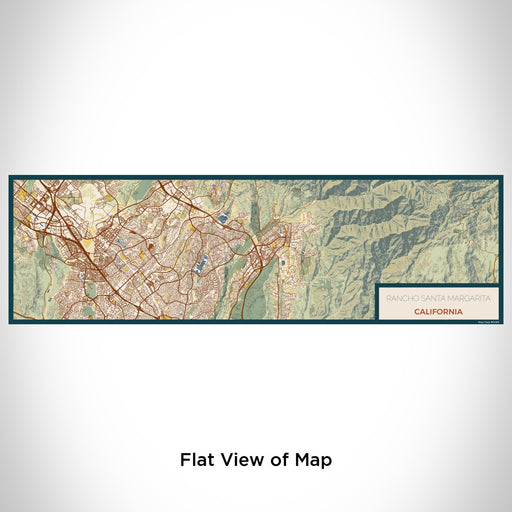 Flat View of Map Custom Rancho Santa Margarita California Map Enamel Mug in Woodblock